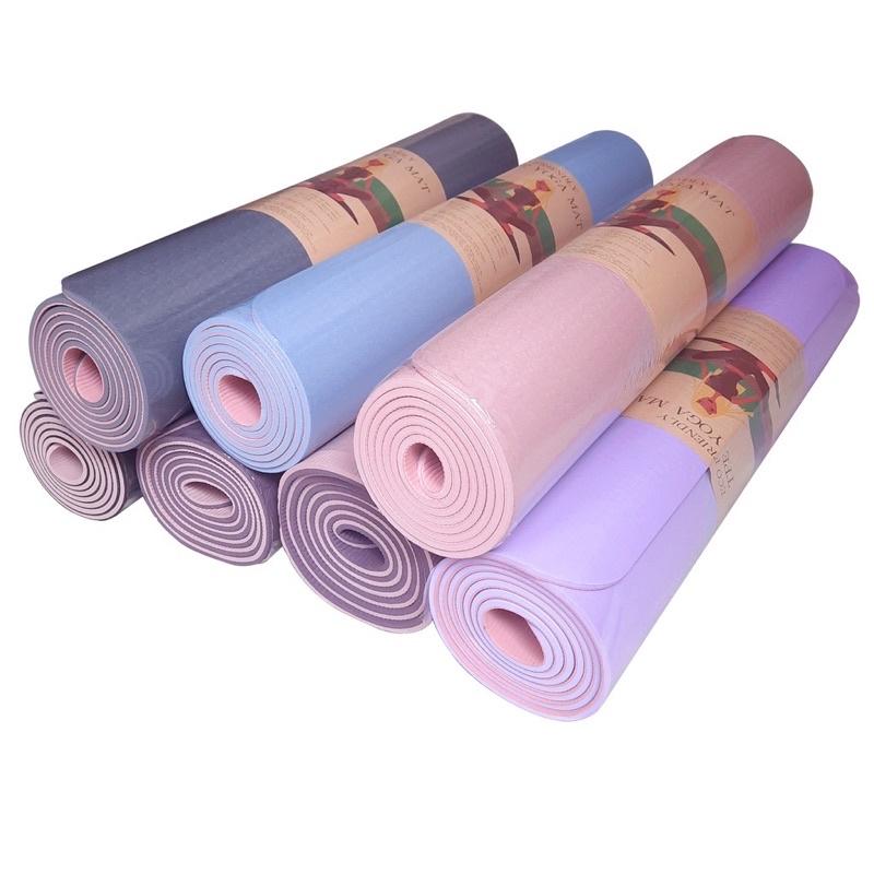 Thảm tập Yoga TPE 2 lớp 6mm hàng cao cấp độ đàn hồi cao