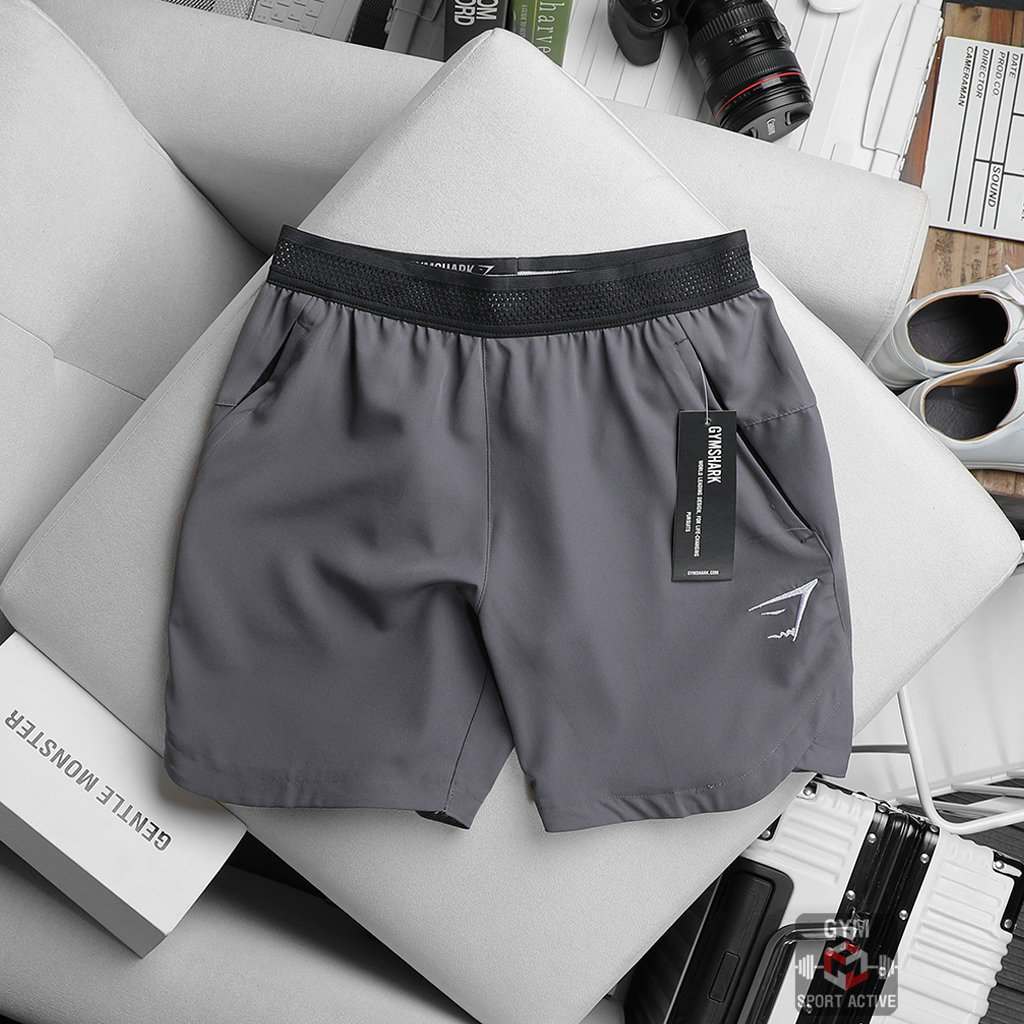 Quần short nam thể thao quần đùi chạy bộ tập gym nam short GymShark chất xi vát gấu phom ngắn trên gối