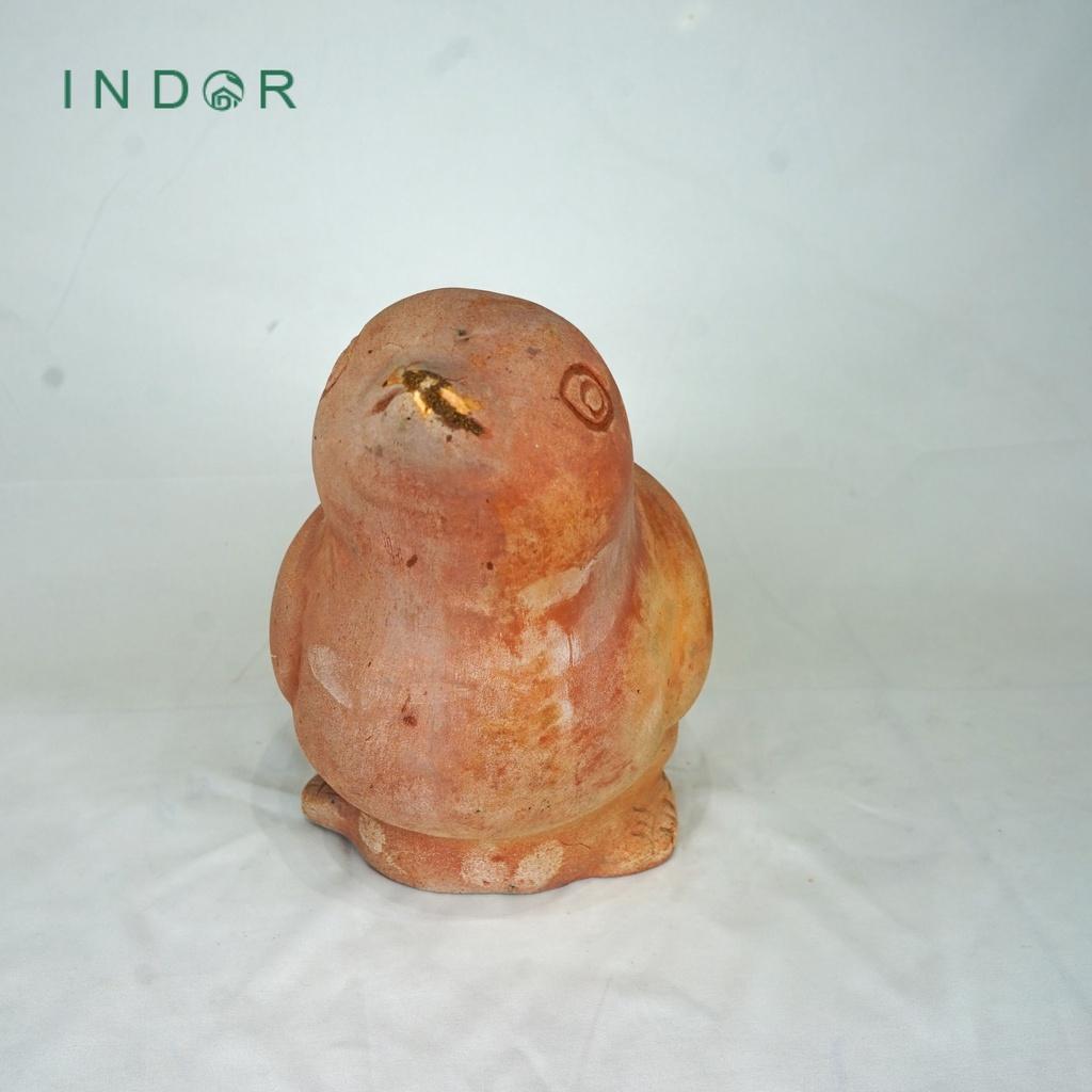 Tượng chú chim mỏ nhọn size M trang trí chất liệu đất nung terracotta Tượng decor nội ngoại thất Tượng đất nung