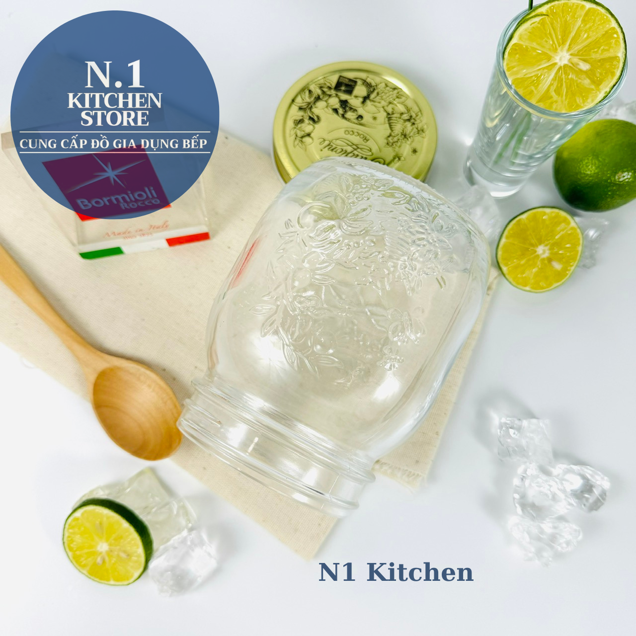 Quattro Invetro hũ thủy tinh 700 ml Bormioli Rocco Ý - Hàng Chính Hãng