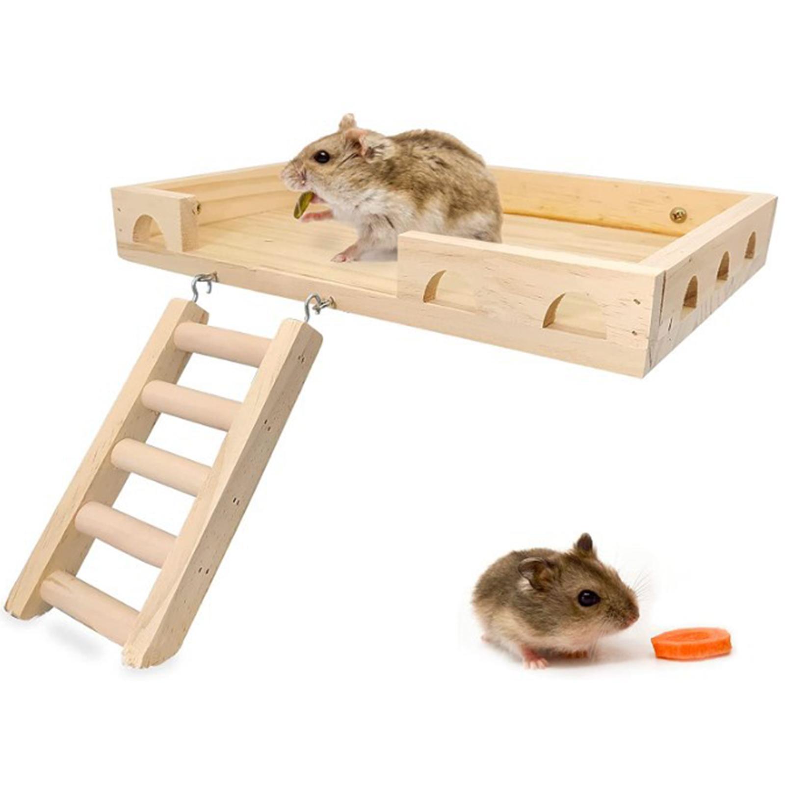 Hamster Wooden Ladder Toy Wooden Ladder Toy Durable Standing for Parakeets Cockatiels Pet Bird Parrot Playground Hamster Stand Platform Toys