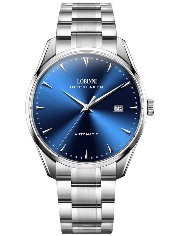 Đồng hồ nam chính hãng LOBINNI L5019-8 Kính sapphire ,chống xước ,Chống nước 50m ,Bảo hành 24 tháng,Máy cơ ,dây kim loại 316L