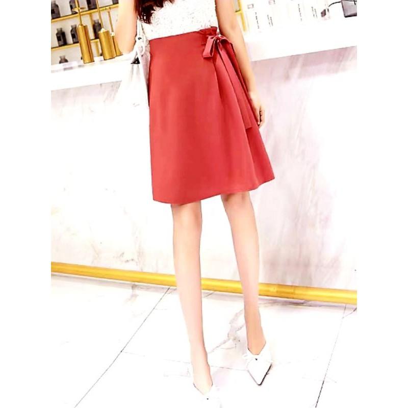 Chân váy A xếp ly phối nơ siêu xinh C011