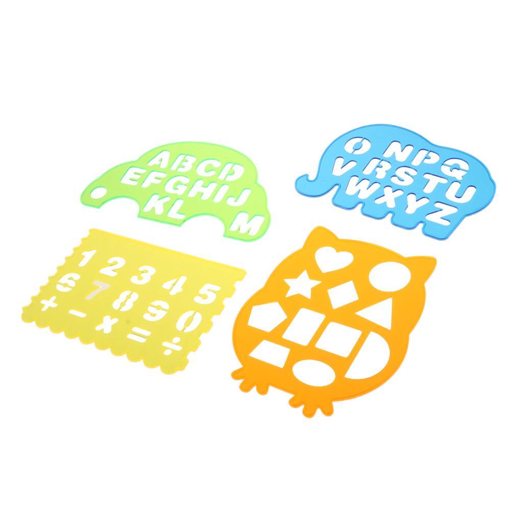 Painting Template and Seal Toy Painting Tool Kit for Kids Early DIY Learning Include Numbers, Geometric Patterns and Alphabet