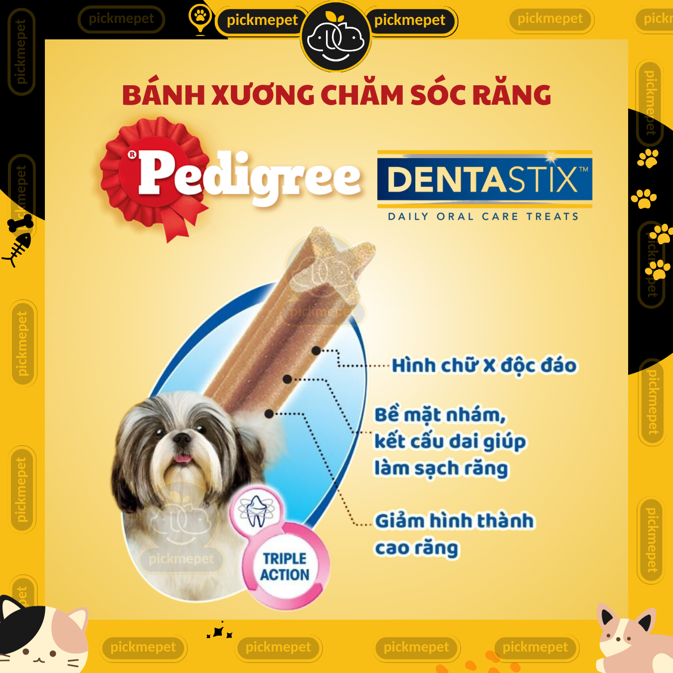 Snack Thưởng Pedigree Dentastix Bánh Xương Sạch Răng Cho Chó