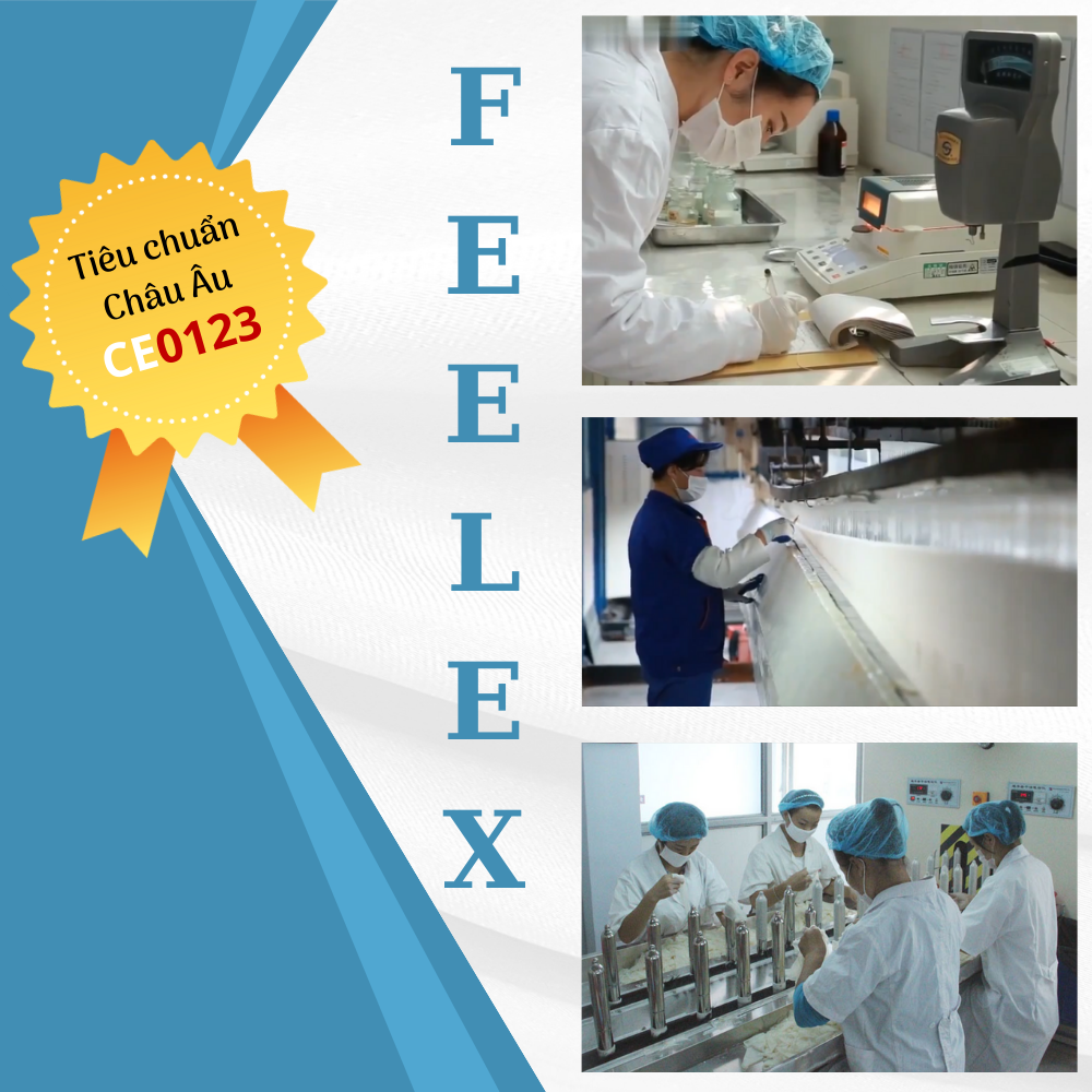 Bao cao su Feelex 3in1 gân gai, nhiều gel bôi trơn, kéo dài thời gian quan hệ, nhiều mùi hương, hộp 10 bcs