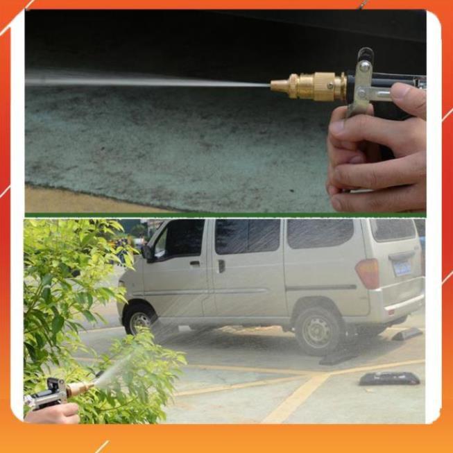Bộ dây và vòi xịt tăng áp lực nước 300% rửa xe tưới cây 236498 - dây trắng