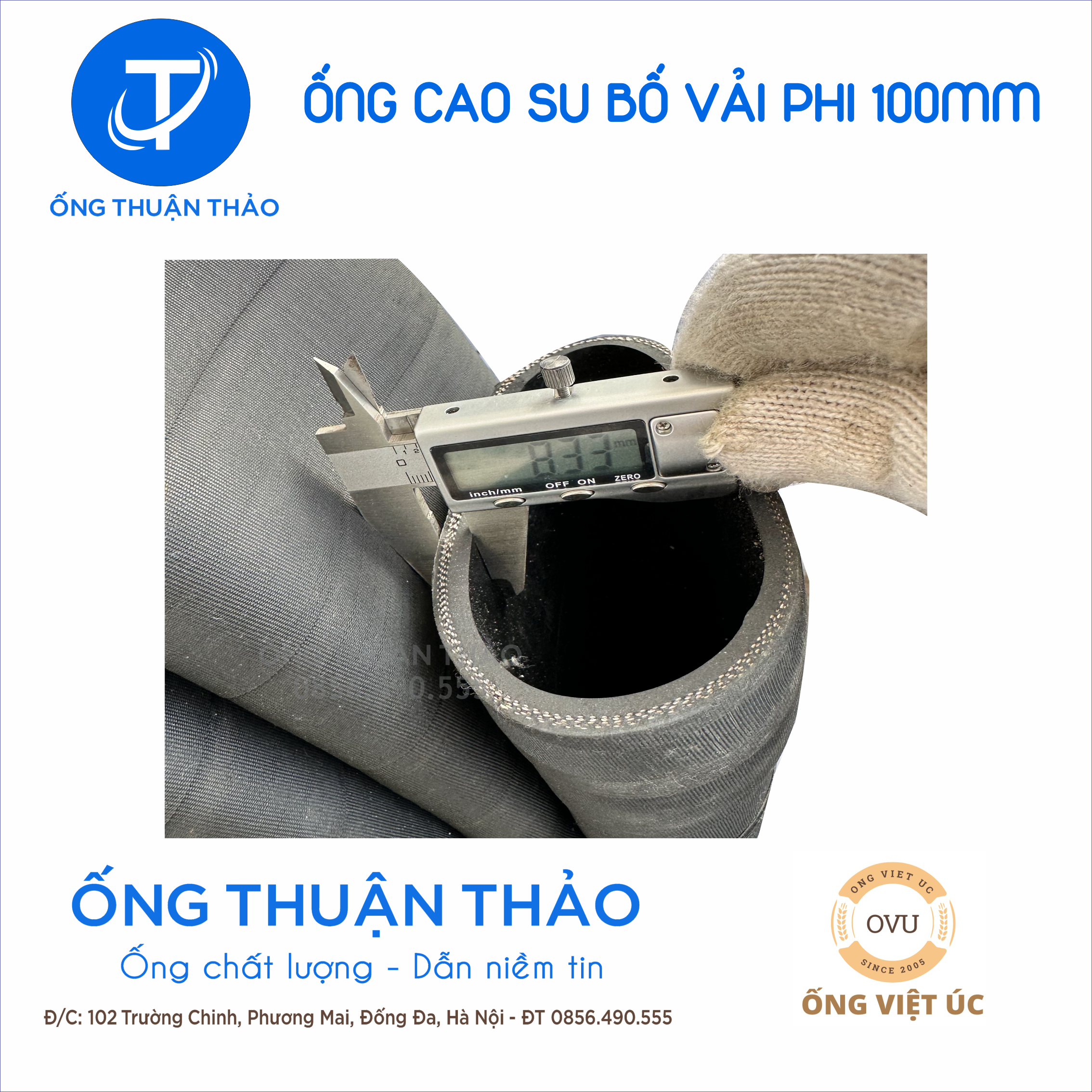 Ống cao su bố vải KT phi 100mm cuộn 10 mét Nhập Khẩu - Ống Chống Phá Chống Nổ thuận thảo