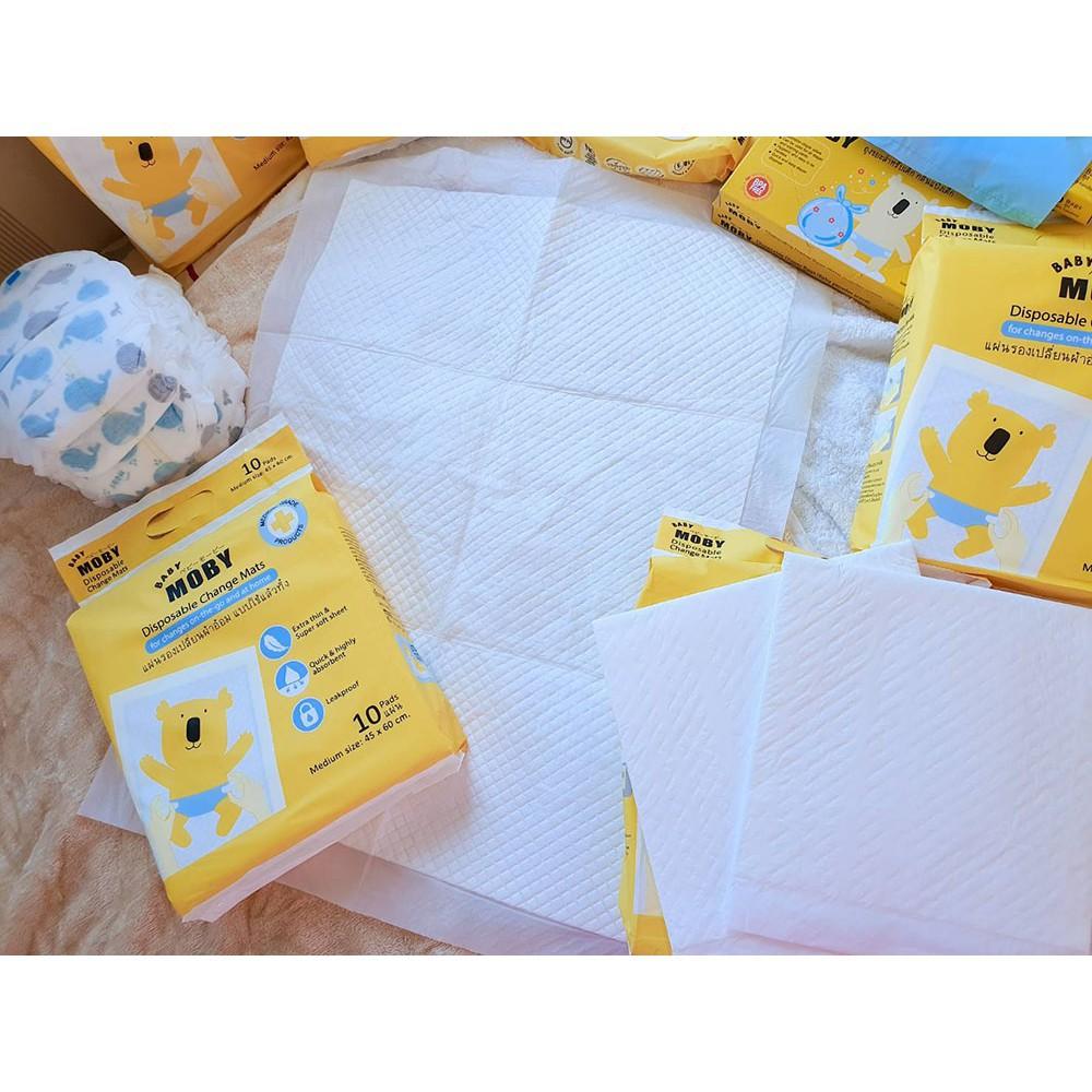Tấm Lót Chống Thấm Moby Baby ️ Siêu Mềm Mịn Khô Thoáng