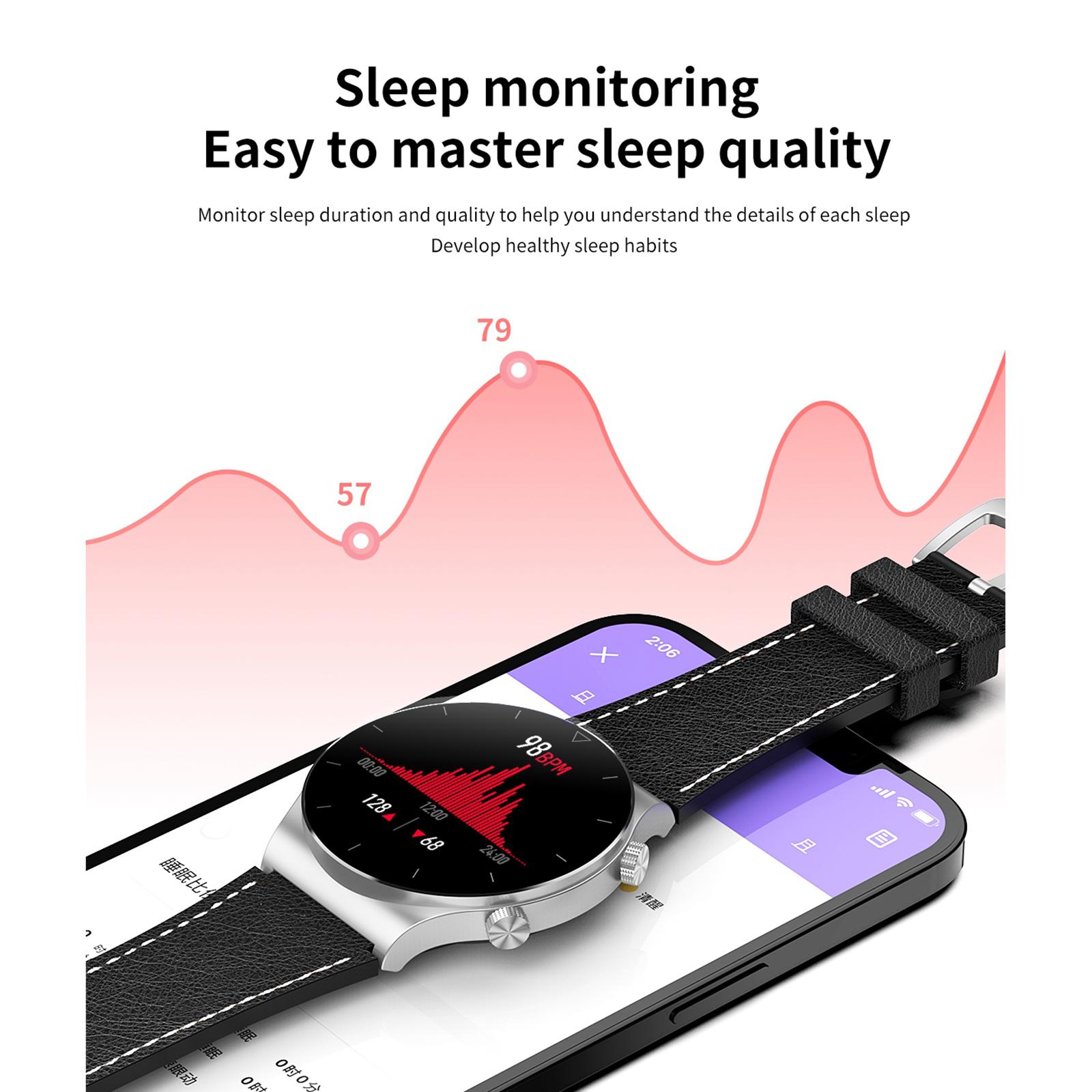 Fashion Business Music Sports Men Smartwatch Waterproof Bluetooth Call Fitness Tracker,Long Battery