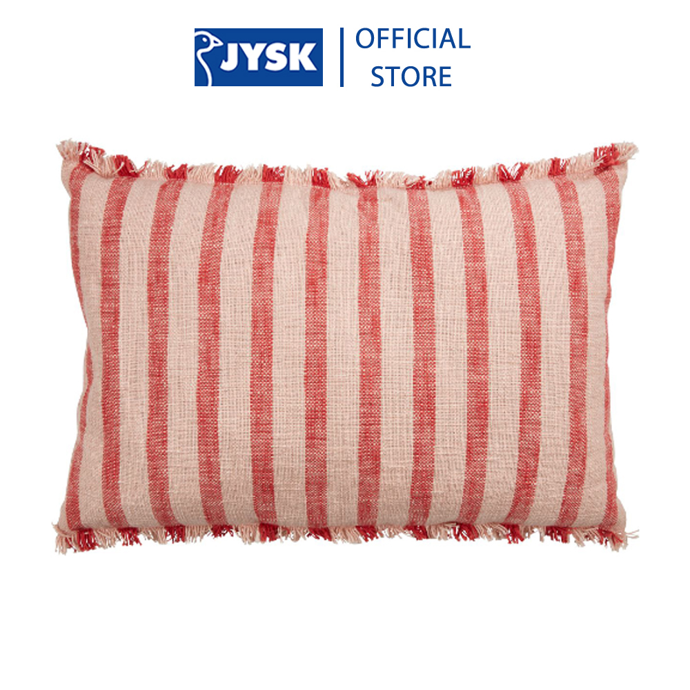 Gối trang trí | JYSK Dagfiol | cotton | đỏ nhạt/đỏ | R40xD60cm