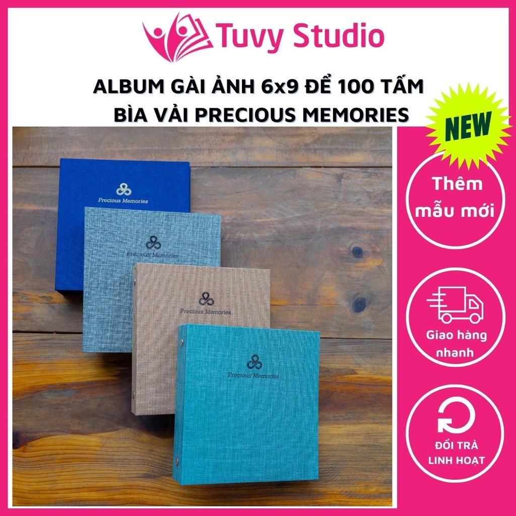 Album ảnh 6x9 đựng 100 tấm bìa vải vintage binder card, quà tặng, để ảnh cho con, để lomo card