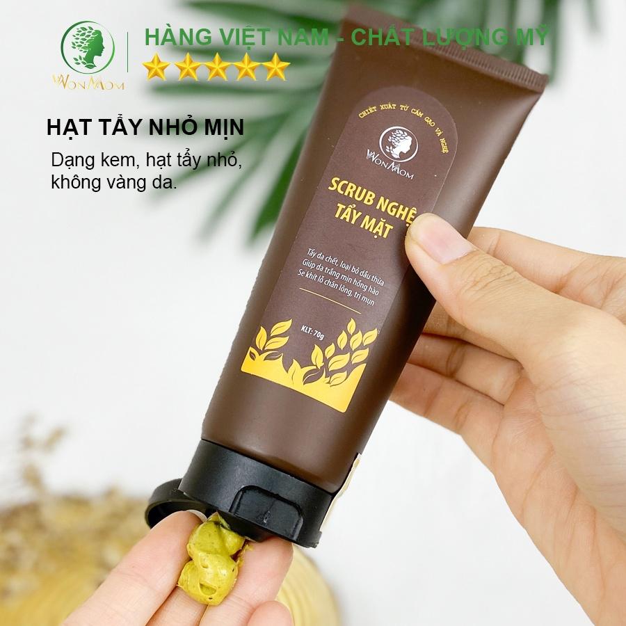 Bộ tái tạo và phục hồi da Wonmom ( 1 Scrub nghệ tẩy mặt + 1 Mặt nạ nghệ )