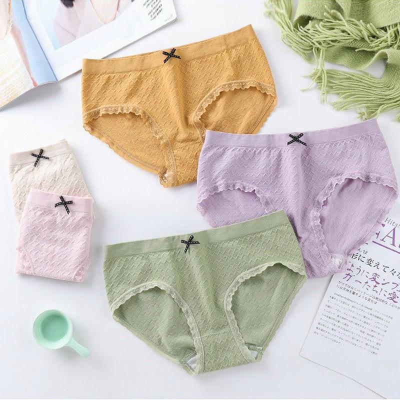 QUẦN LÓT NỮ QUẦN CHIP NỮ COTTON GÂN ĐÍNH NƠ CO GIÃN 4 CHIỀU SIÊU XỊN XÒ
