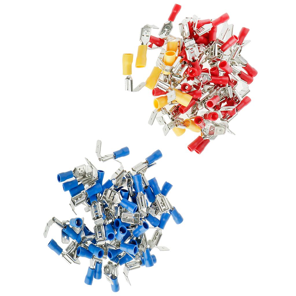 100 Máy Tính Điện Dây Thiết Bị Đầu Cuối Assortment Cách Nhiệt Lọn Uốn Nữ/Nam SPADE