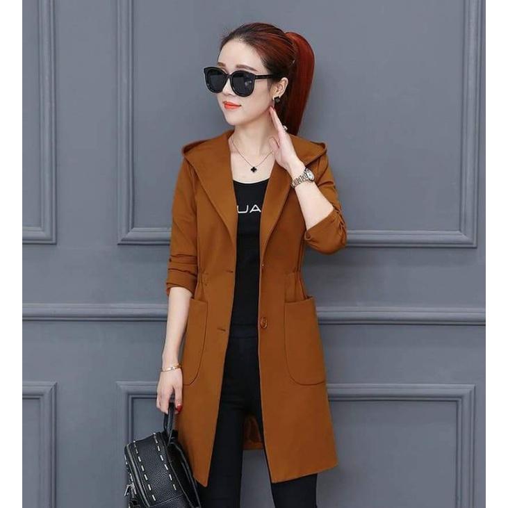 ÁO KHOÁC NÓN FORM DÀI THUN DA CÁ