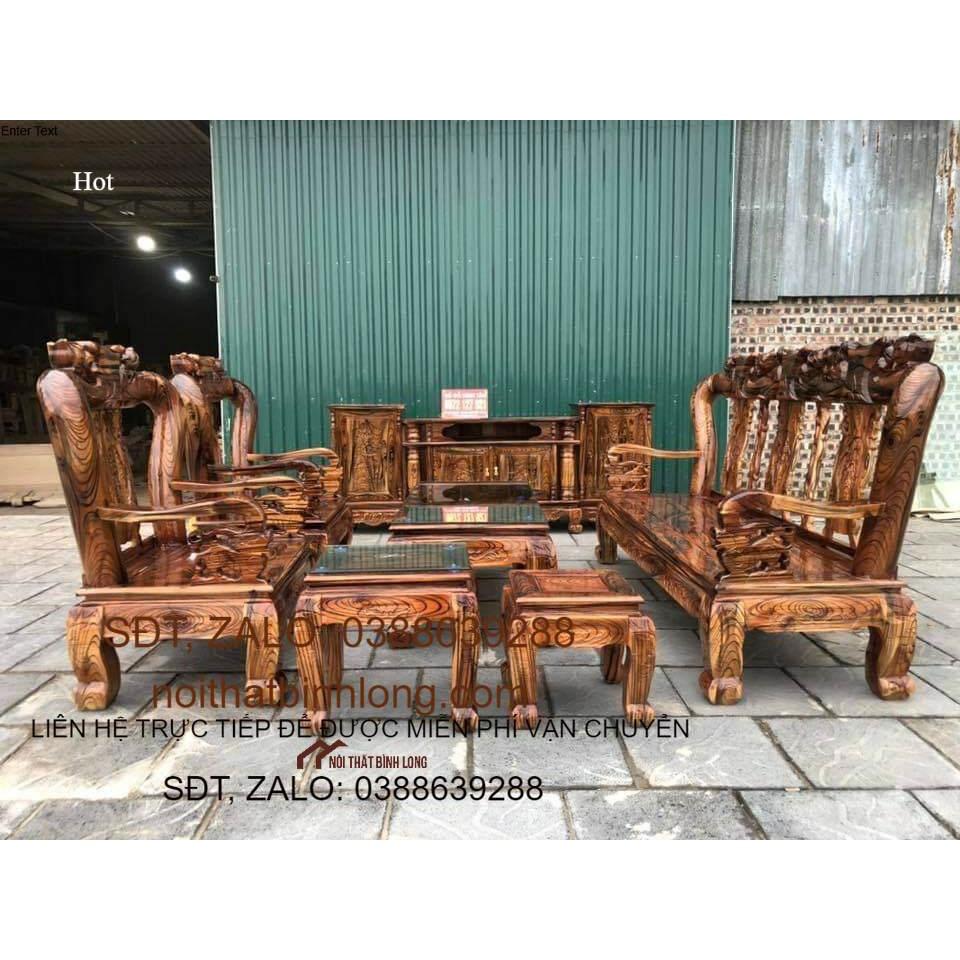 Bộ sản phẩm bao gồm kệ tivi và bàn ghế tay 10. Đồ Gỗ Bình Long 0388639288