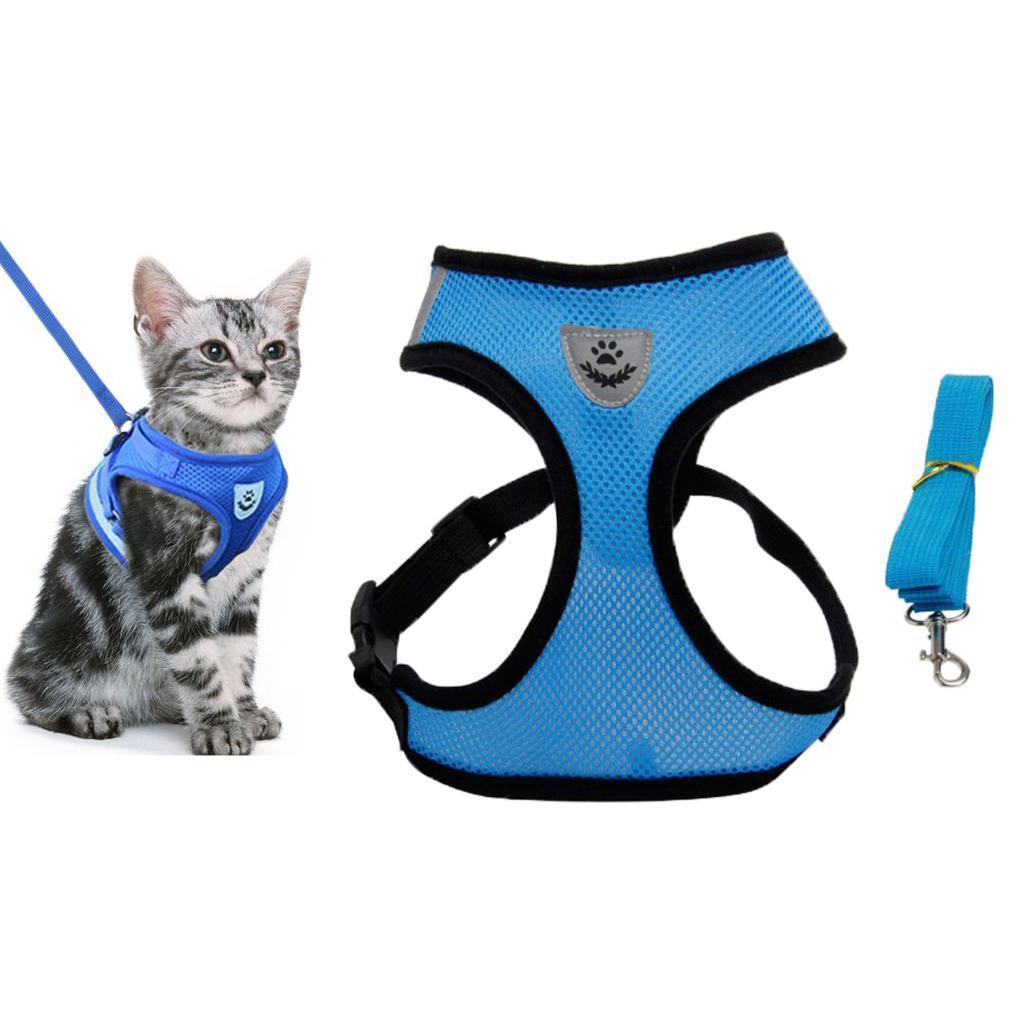 Pet Harness Chest Back Vest Dog Adjustable Harness Reflective 3 Blue S