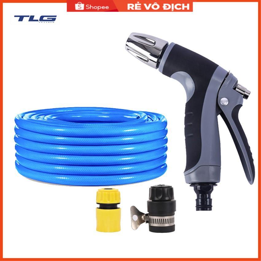 Bộ dây và vòi xịt tăng áp rửa xe tưới cây (cút nhựa nối đen 712-2