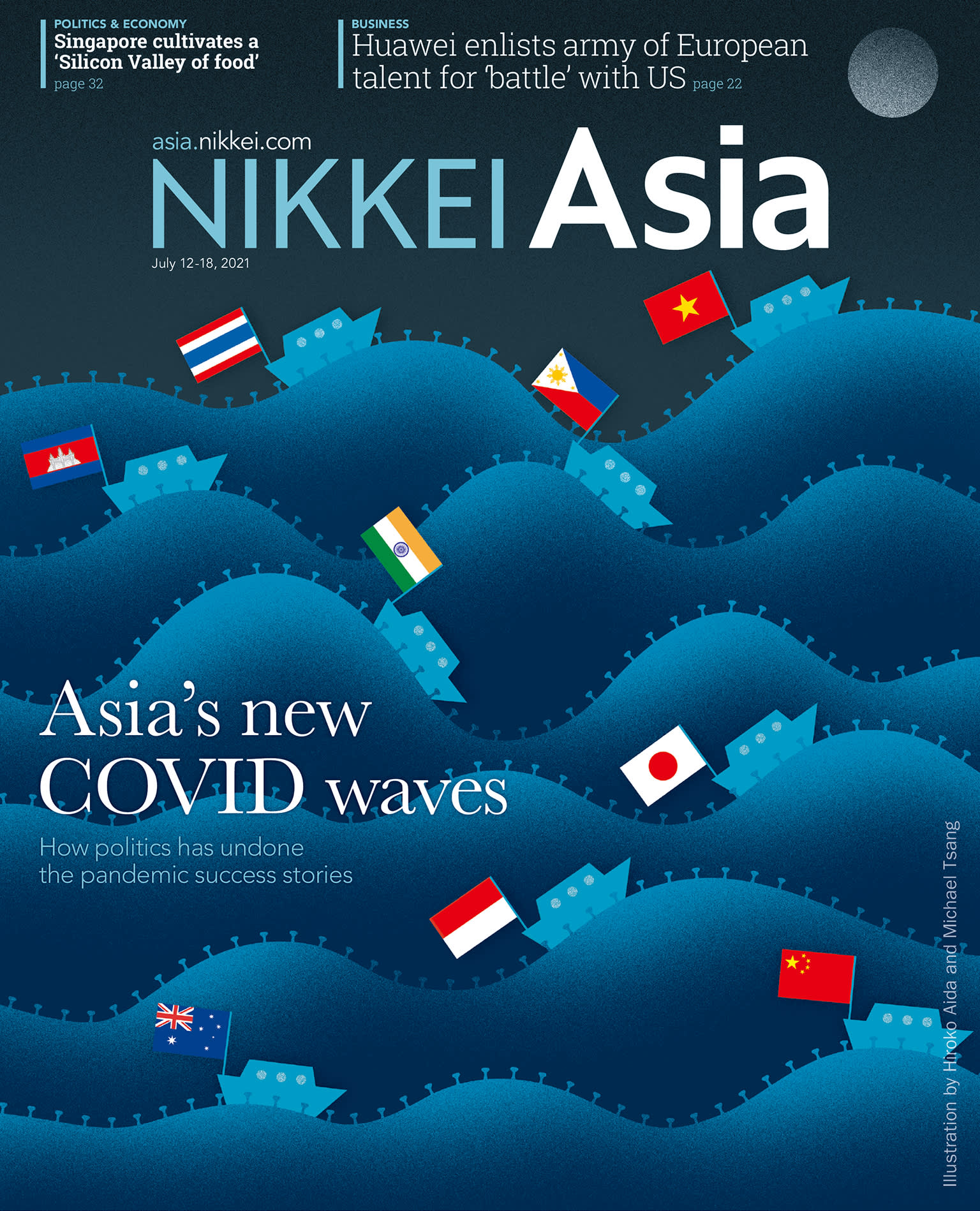 Nikkei Asian Review: Nikkei Asia - 2021: ASIA'S NEW COVID WAVES - 28.21 tạp chí kinh tế nước ngoài, nhập khẩu từ Singapore