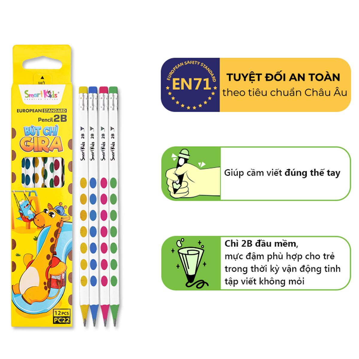 Bút Chì Định Vị 2B Gira - Smart Kids PC22 (Mẫu Màu Giao Ngẫu Nhiên)