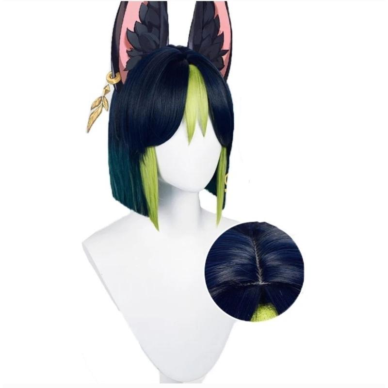 Wig/Tóc Giả cosplay Tighnari - Genshin Impact màu xanh đen