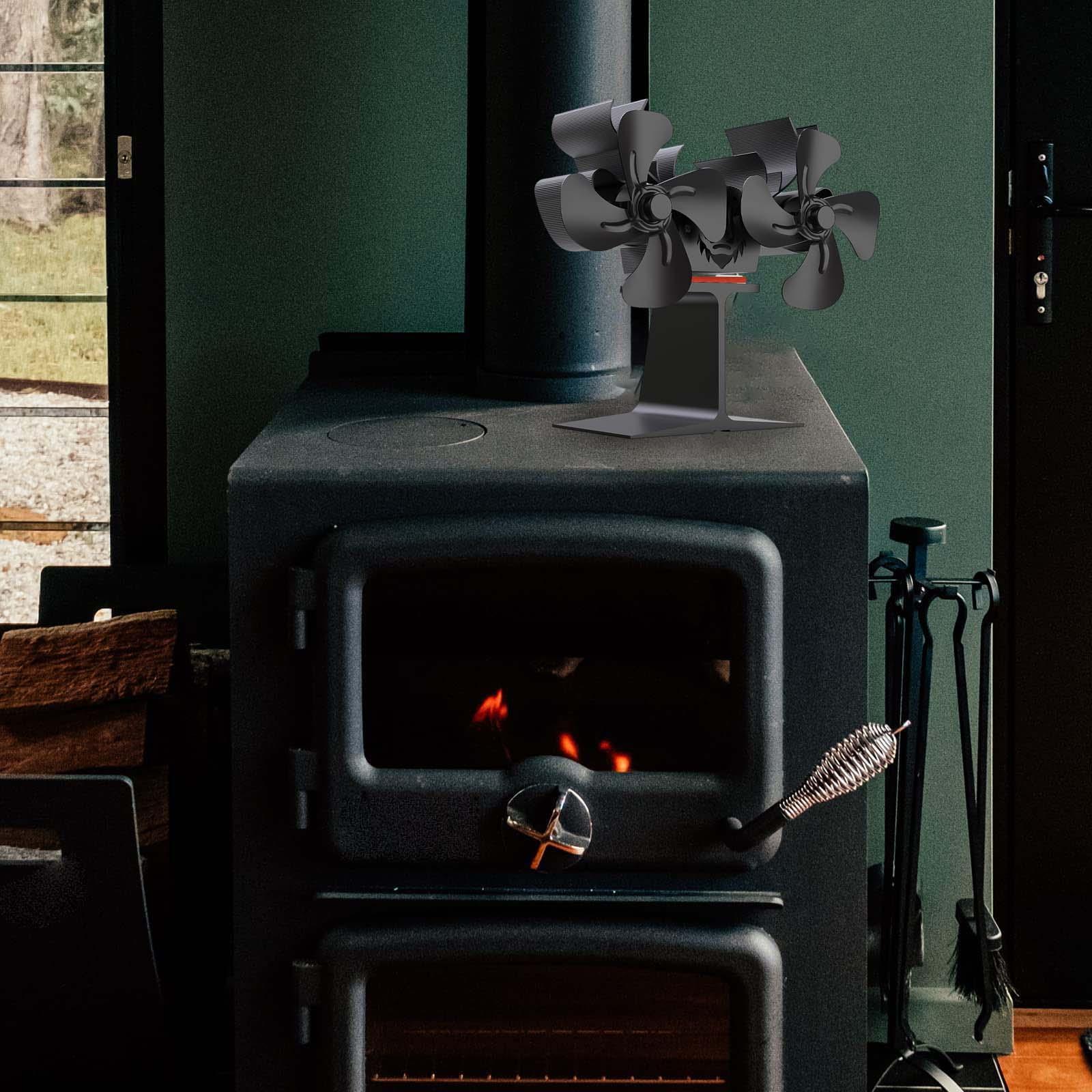 Double Headed Powered Fan 8 Blade 20x9x17cm Multifunctional Eco Friendly Aluminum Burner Fan