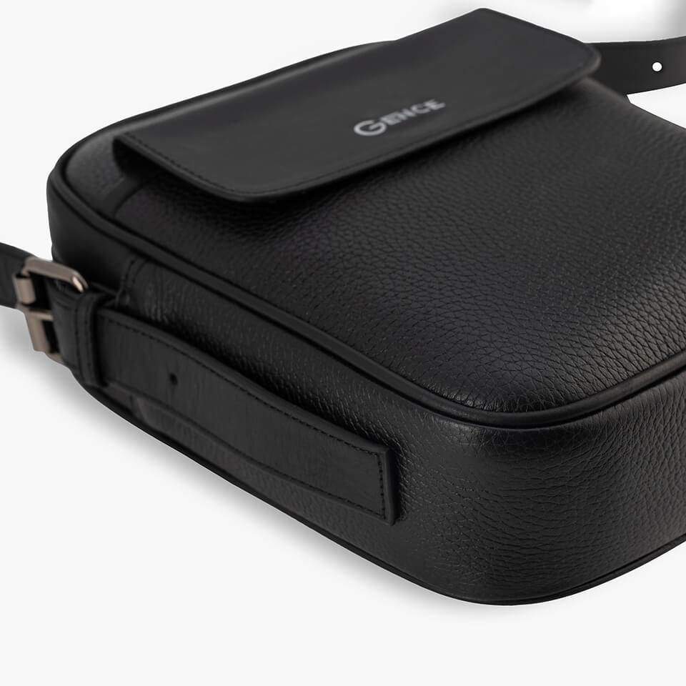 Túi Đeo Chéo Cầm Tay Thời Trang Nam Da Bò Mill Cao Cấp TD05 Đen