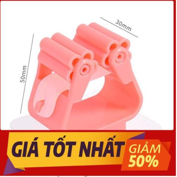 Móc dán tường thông minh kẹp chổi giữ cây lau nhà miếng trong suốt đa năng treo đồ chịu lực siêu dính chắc