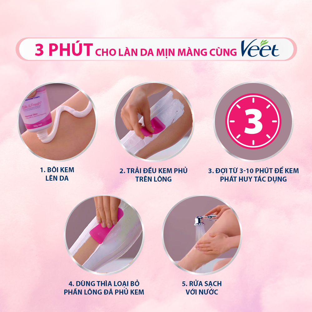 Combo 3 Kem Tẩy Lông Cho Da Thường Veet Silk Fresh 25G