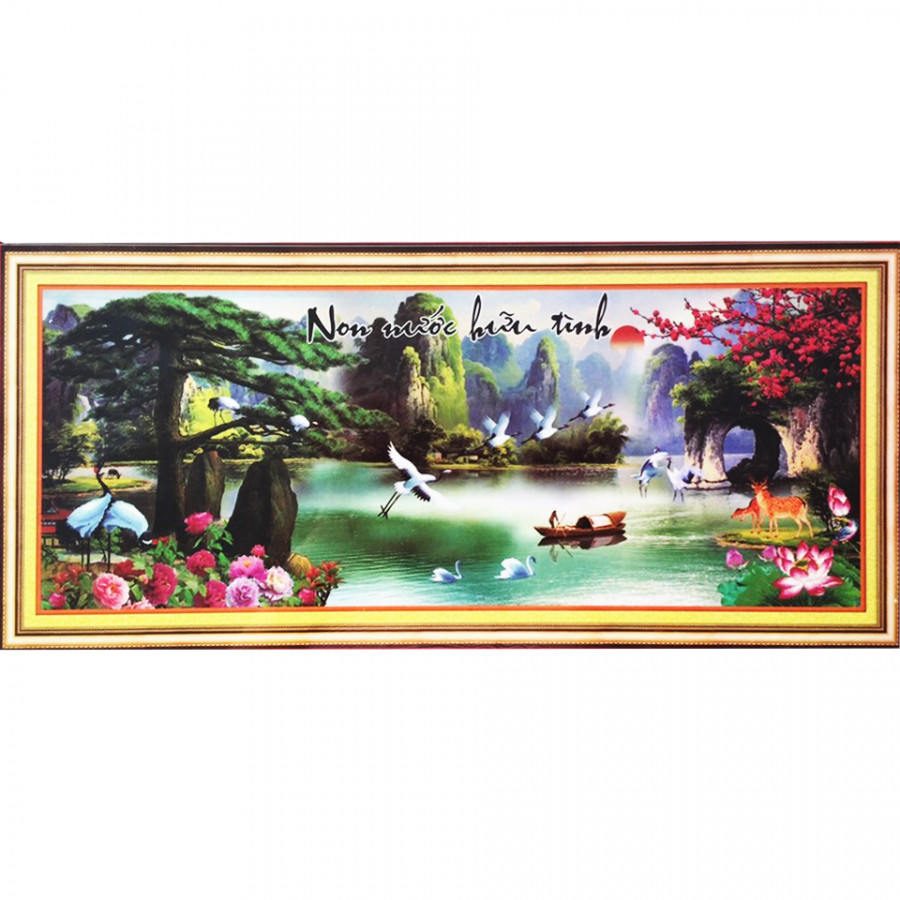 Tranh Thêu Non Nước Hữu Tình (215 x 90 cm)