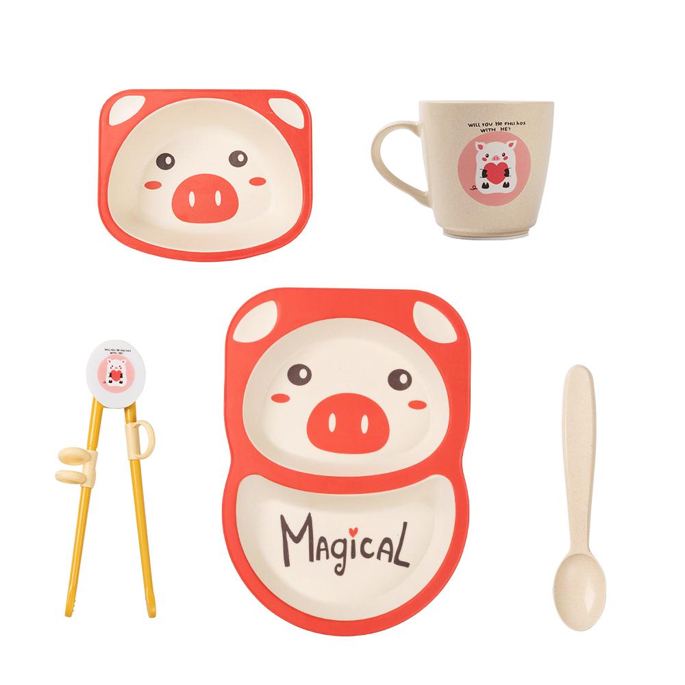 Bộ đồ ăn 5 món cho trẻ em động vật hoạt hình