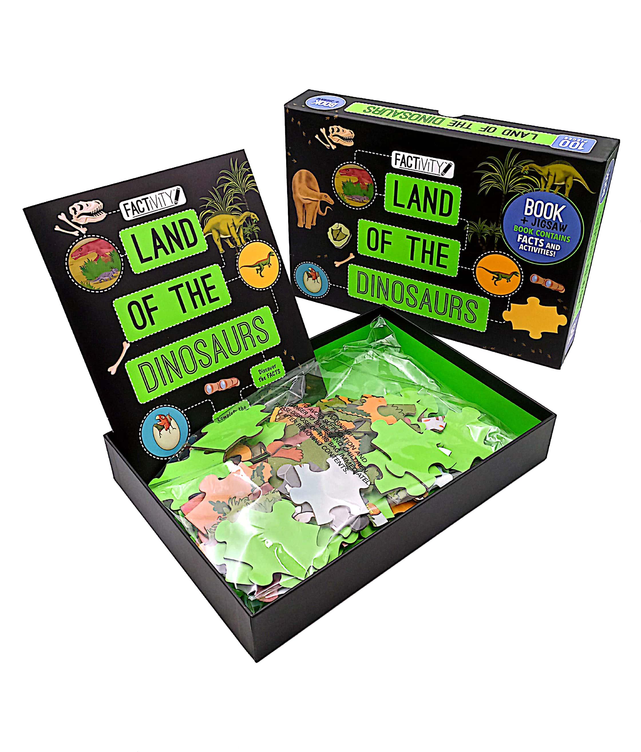 Factivity Land Of The Dinosaurs - Book And Jigsaws