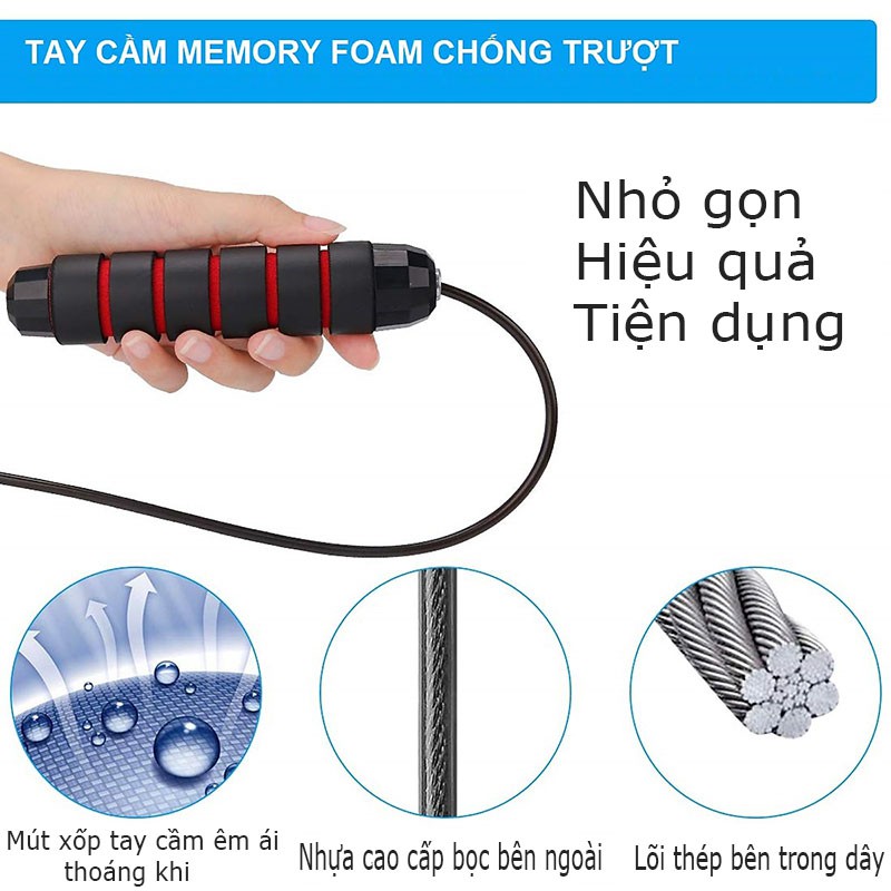 Combo Dụng Cụ Hít Đất Đa Năng, Dây Nhảy Lõi Thép - YOGA QG, Hít Đất Bản Nâng Cấp Với 34 Lỗ, Tay Cầm Có Đệm Mút Thoải Mái, Có Thể Tháo Lắp Dễ Dàng; Dây Nhảy Thể Dục Có Thể Điều Chỉnh Độ Dài Lên Đến 2m9, Tay Cầm Chắc Chắn, Chống Trượt - Hàng chính hãng