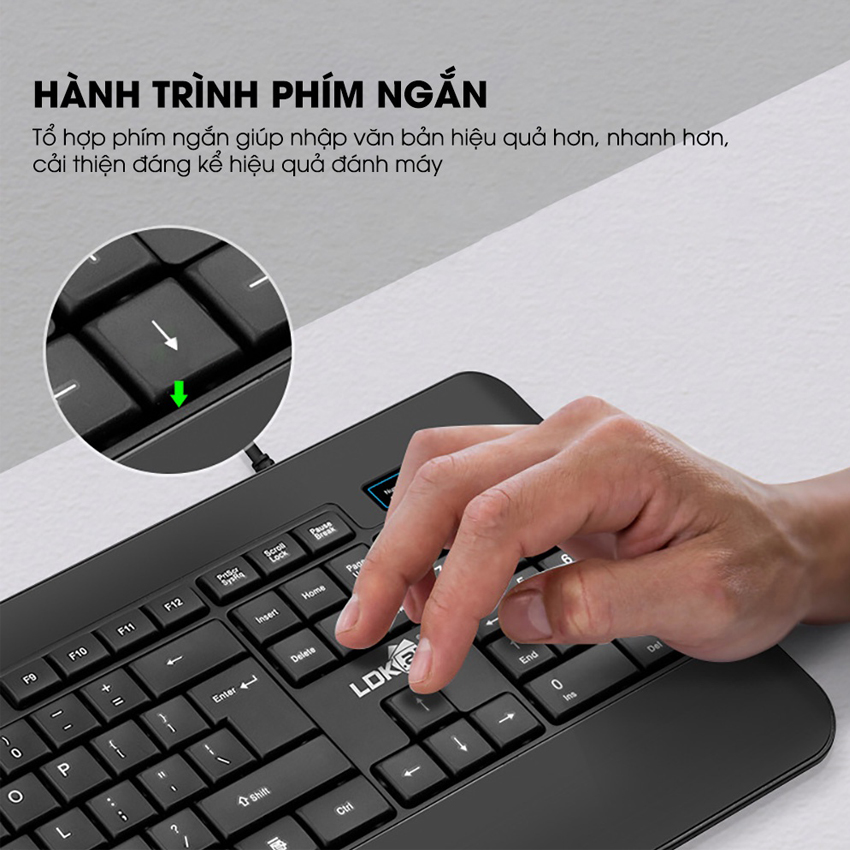 Bàn phím máy tính có dây K9 thiết kế full size 104 phím chống nước phần kê tay siêu rộng cho laptop, máy tính văn phòng