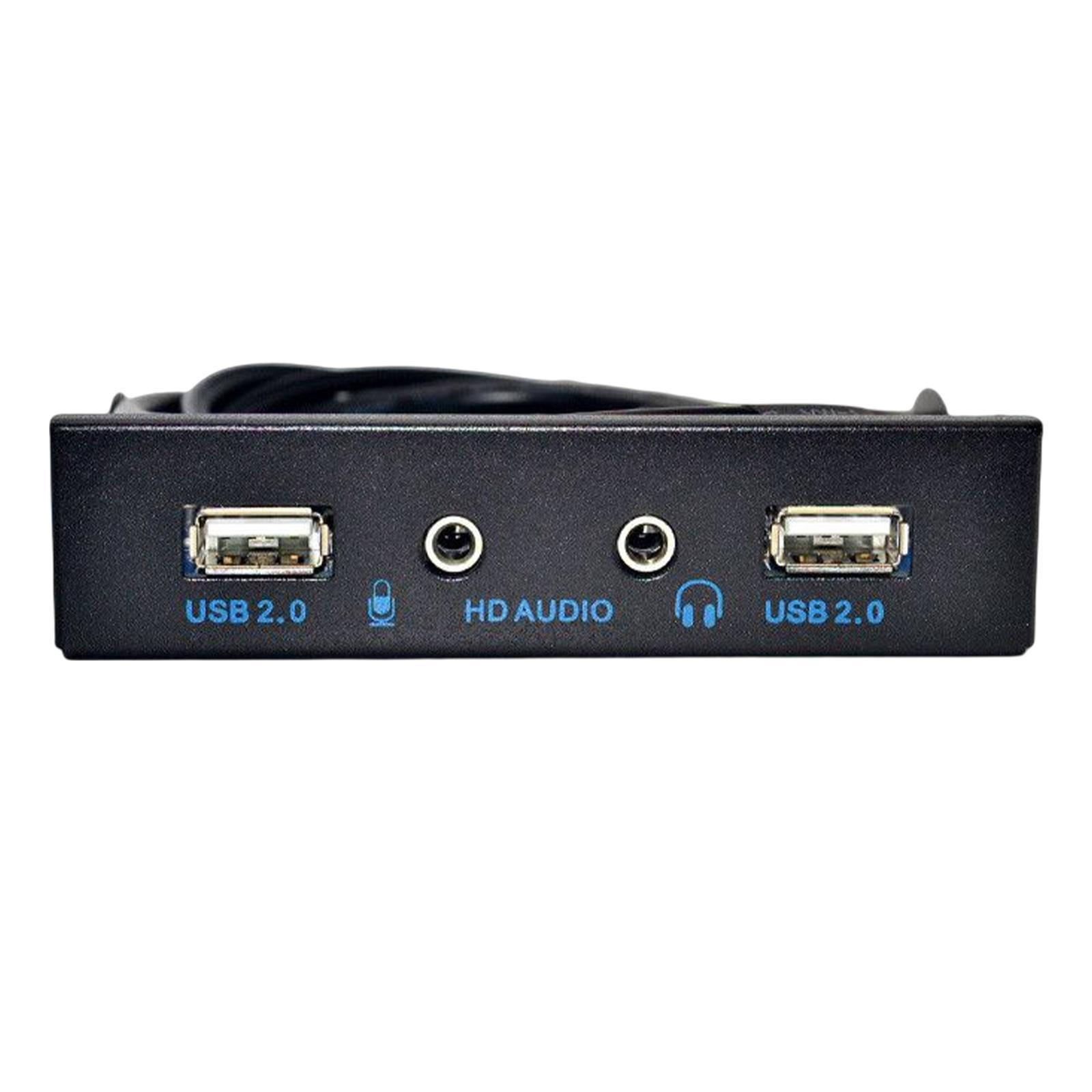 3.5inch 9Pin to USB 2.0 Panel 2 USB 2.0 Ports Mic Interface for PC