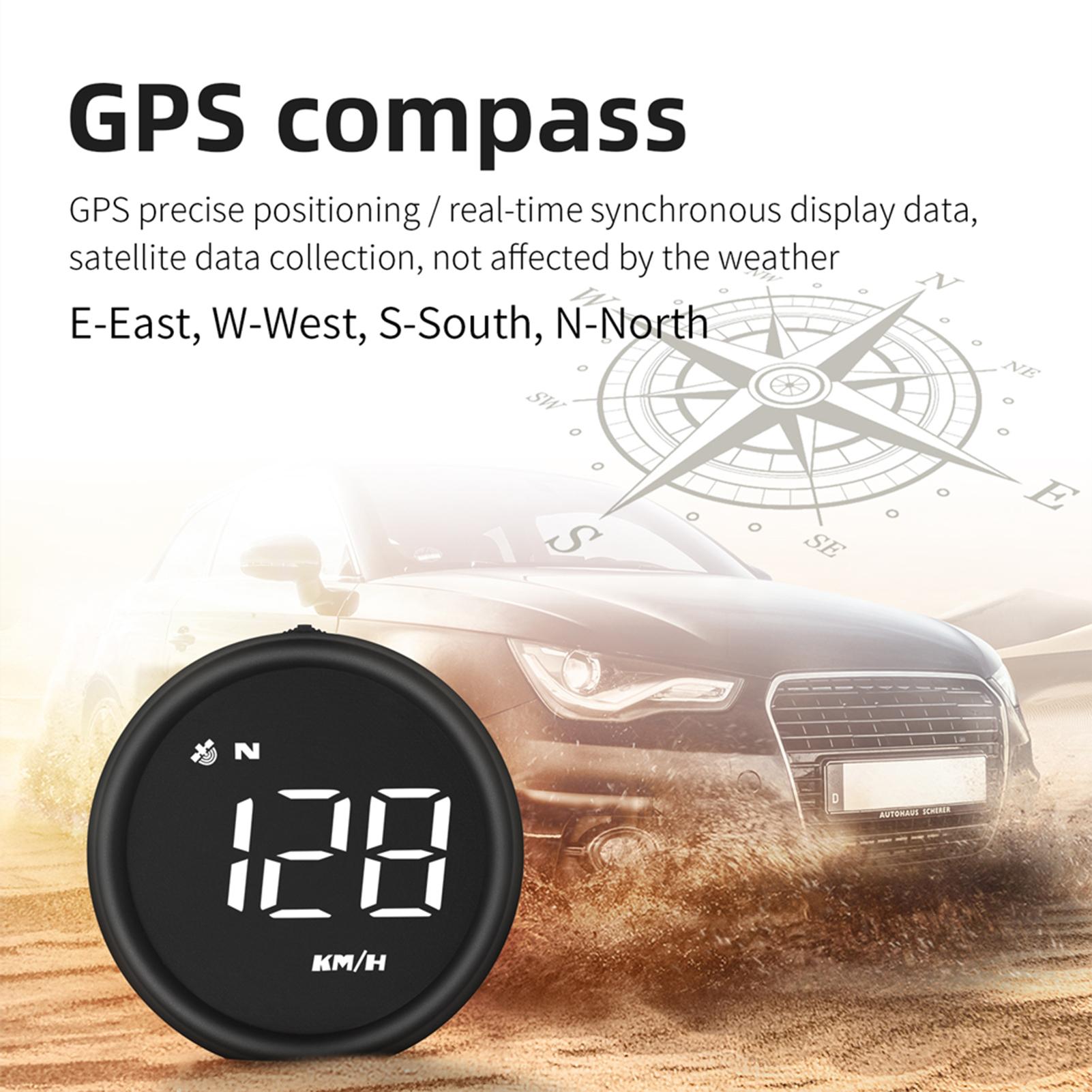 Car HUD Head Up Display GPS Speedometer with Speed, Overspeed Warning, Mileage Measurement, Fatigue driving reminder