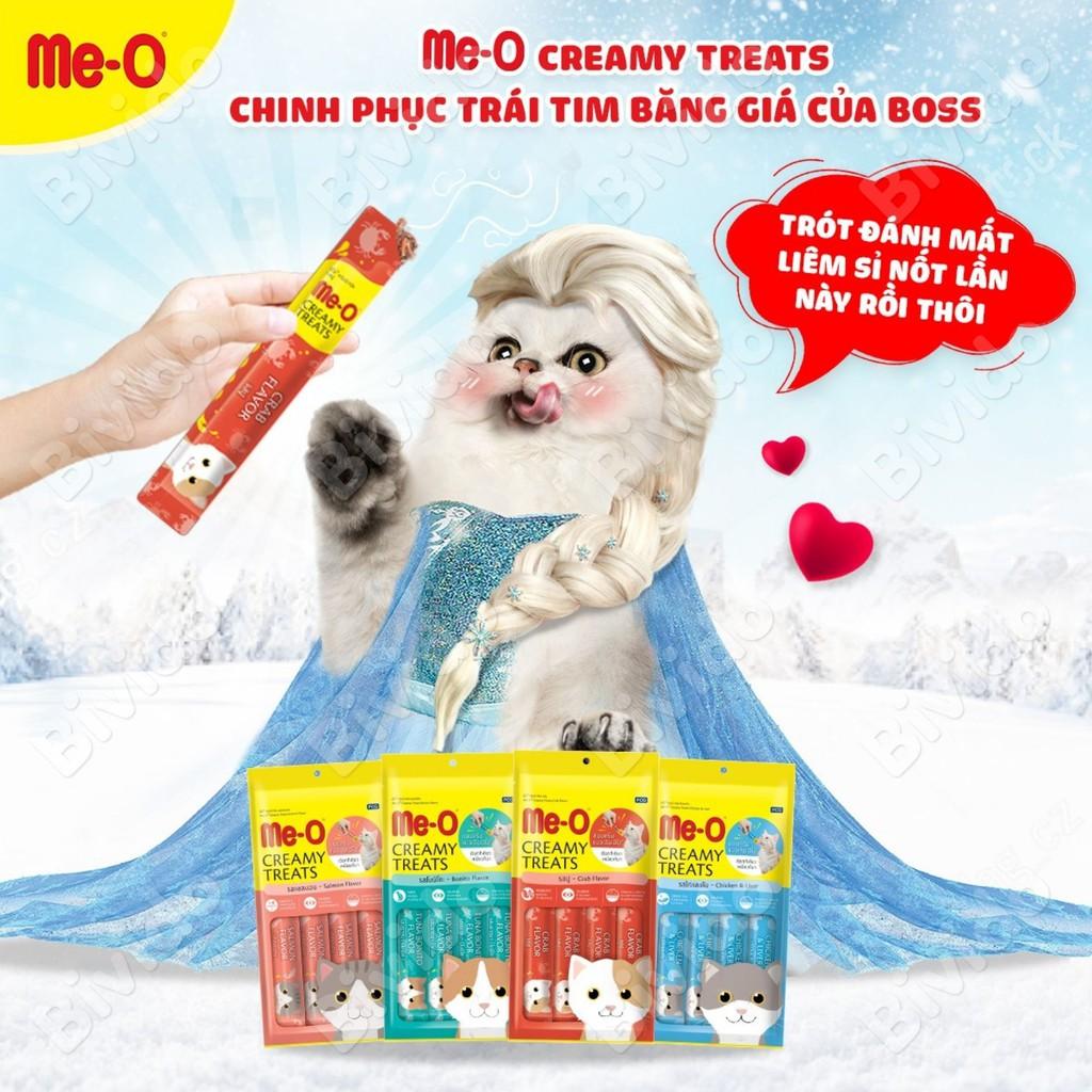 Súp thưởng cho mèo Me-o Creamy Treats mọi lứa tuổi túi 60g (15gx4) - Bivido