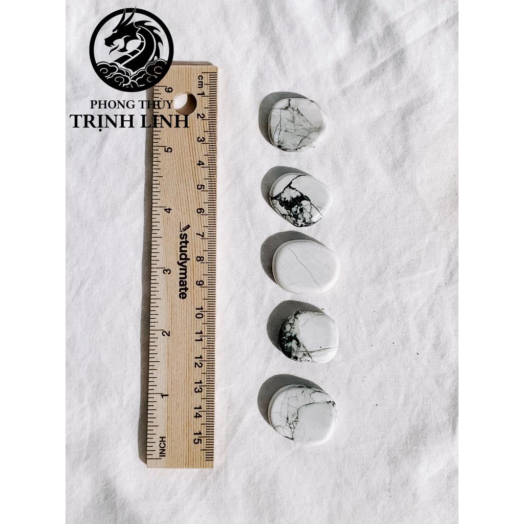 VIÊN ĐÁ BÌNH AN HOWLITE DÙNG TRONG THANH TẨY, THIỀN, YOGA, PHONG THỦY