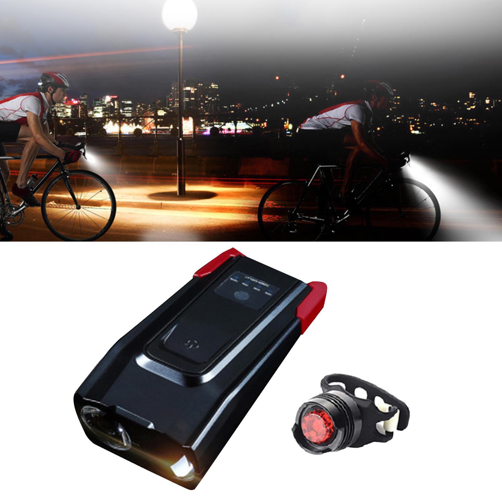 800 Lumens Bike Lights Front and Back Set, Headlight and Tail Rear Light, USB Rechargeable Bicycle Lamp, Waterproof, LED Safety Cycling Accessories