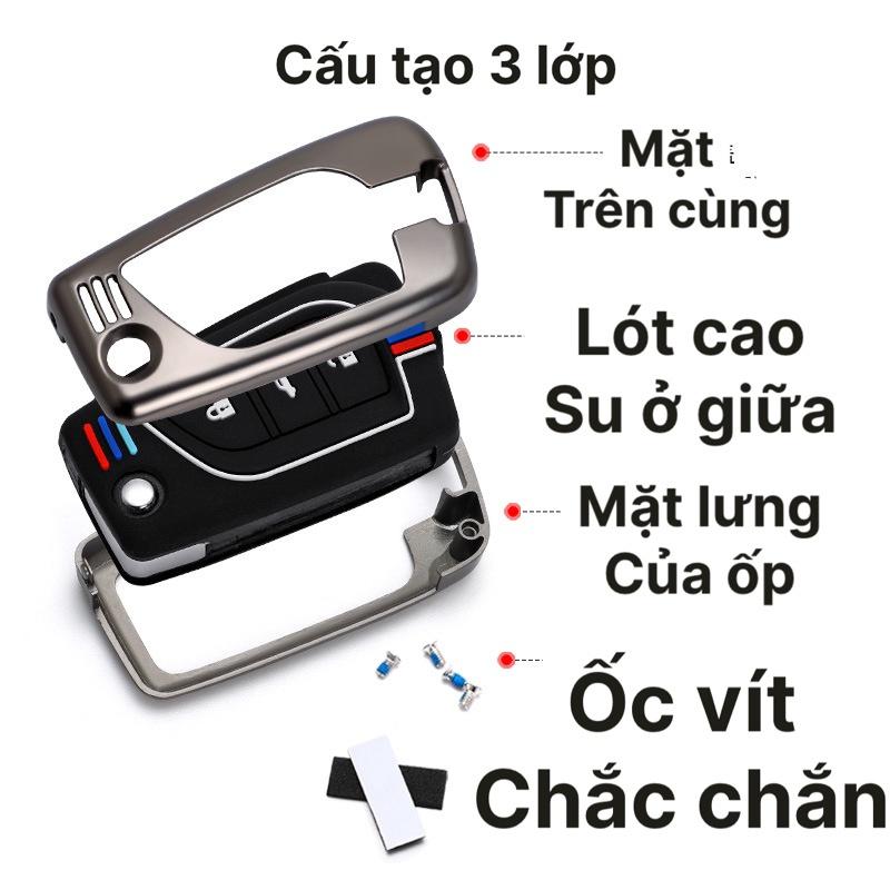 Ốp khóa kim loại Toyota Fortuner, Innova, Altis, Hilux Mẫu Chìa Cơ bảo vệ khóa bằng hợp kim cao cấp