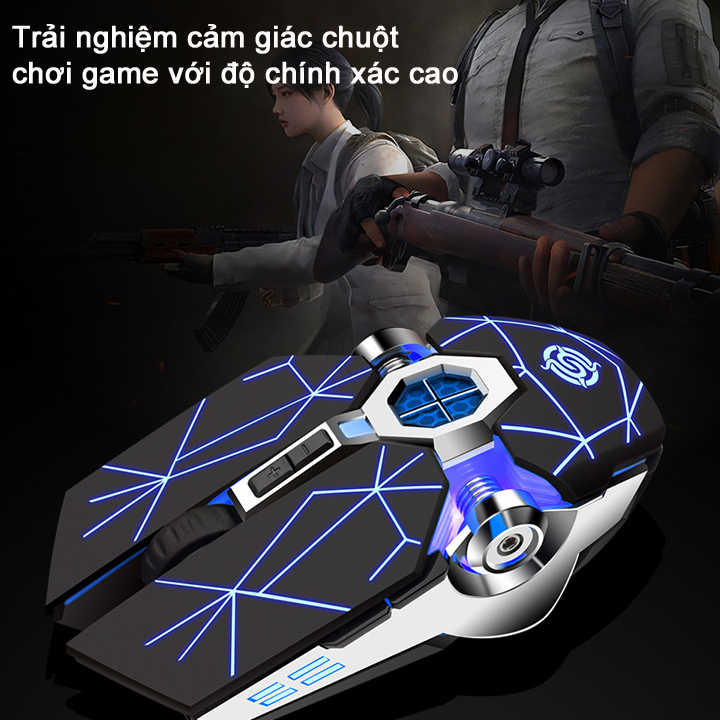 Chuột Không Dây Chuyên Game Pin Sạc Led 7 Màu Thiết kế siêu nhỏ gọn, hiện đại màu sắc ấn tượng Không dây sạc pin tiện ích - Chức năng sạc nhanh và tiết kiệm điện Wireless 2.4GHz - Tương thích nhiều dòng sản phẩm