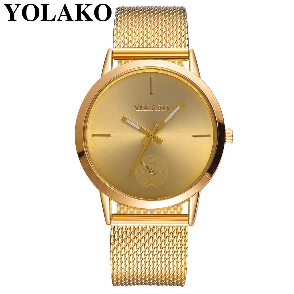 Đồng hồ đeo tay bộ máy thạch anh analog dây đeo thép thông thường dành cho nữ YK25