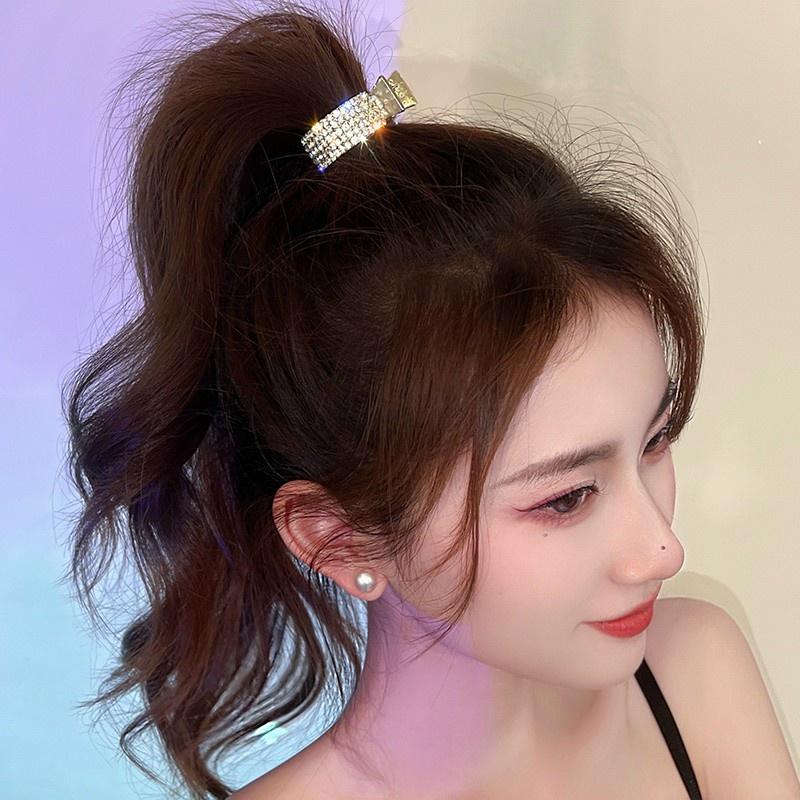 Kẹp Tóc Đính Đá Cố Định Tóc Đuôi Ngựa Thời Trang Dành Cho Nữ