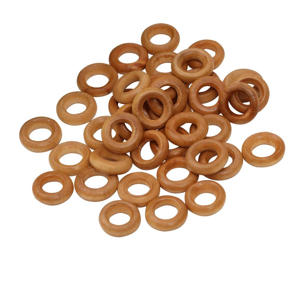 100Pcs Natual Unfinished Wooden Loop Ring Wood Ring Jewelry Making DIY Craft