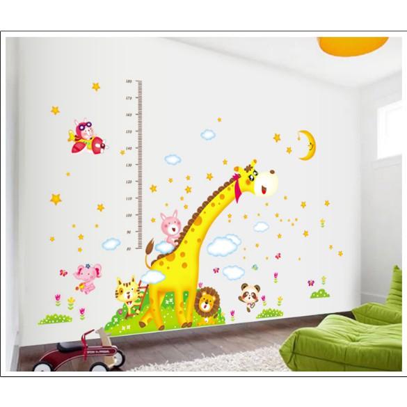 Decal trang trí tường - Thước Đo Hươu Cao Cổ a.h