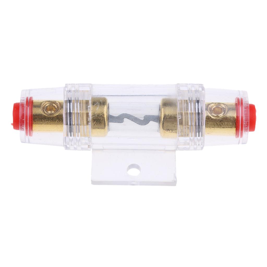Professional 60A Car Audio Fuse Speaker Cable Blocks Distribution Holder Gold Plate FH-001