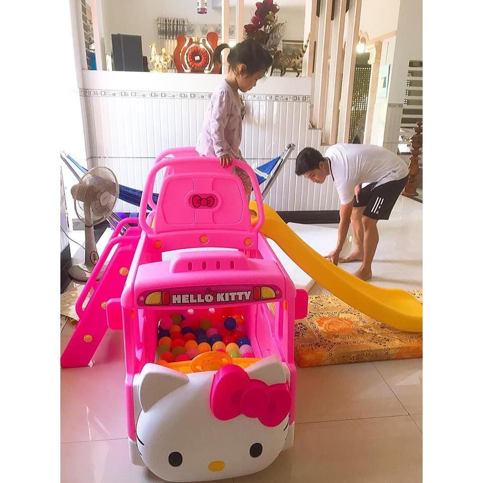 Bể bóng cầu trượt Hàn Quốc xe Bus Hello Kitty 3 trong 1 Y1601