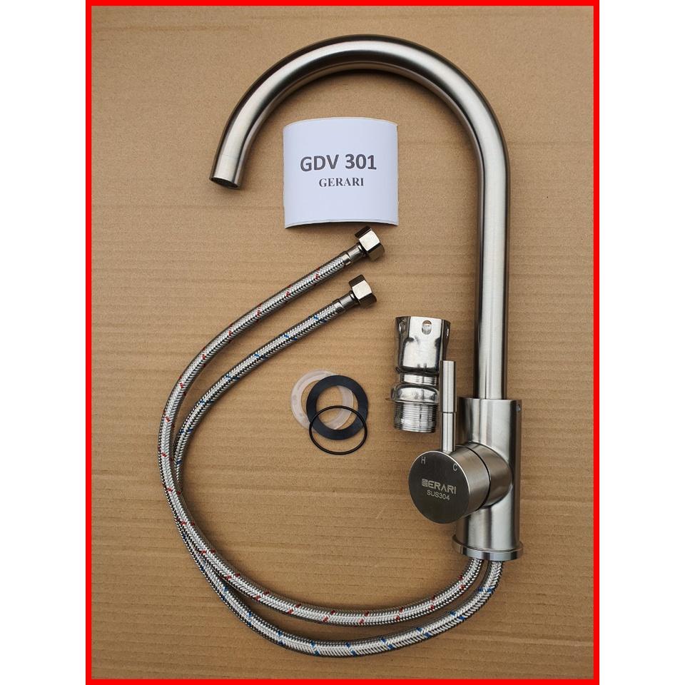Vòi inox 304 hai đường nước nóng lạnh mã GDV301 thương hiệu GERARI