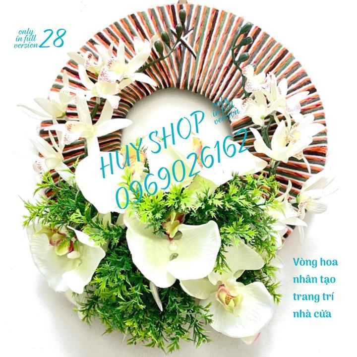VÒNG HOA NHÂN TẠO TRANG TRÍ TREO TƯỜNG 28CM 26-32